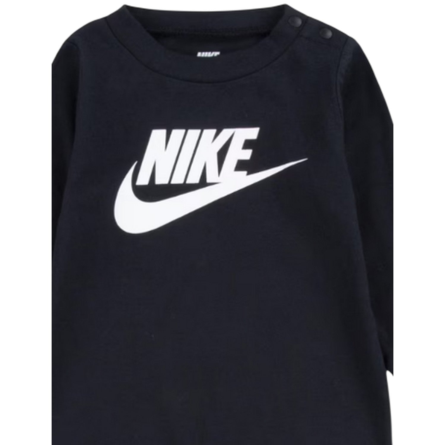 Black - Back - Nike Baby Logo Crew Neck Romper