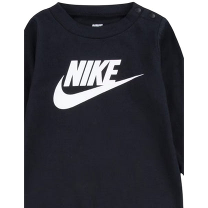 Black - Back - Nike Baby Logo Crew Neck Romper