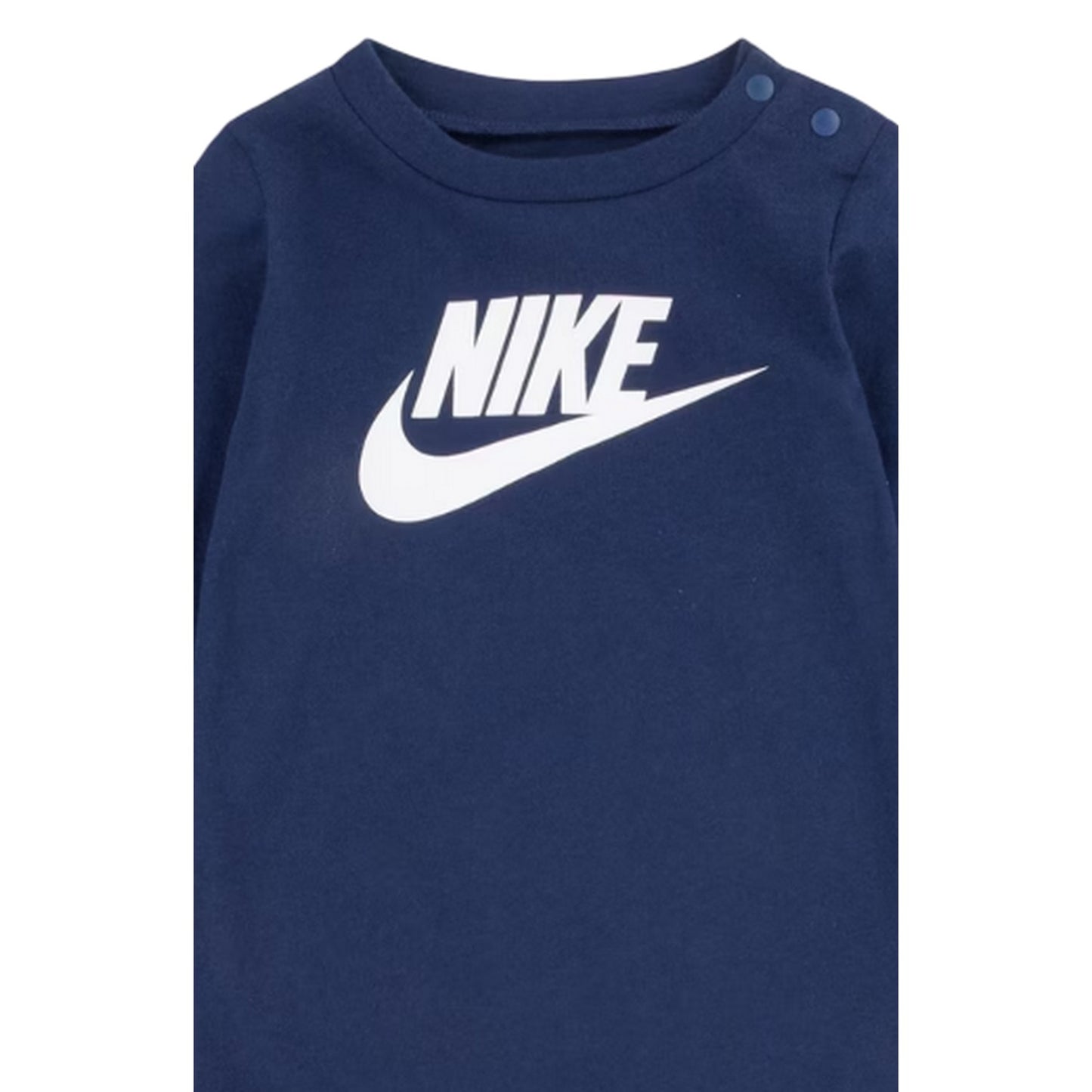 Navy - Back - Nike Baby Logo Crew Neck Romper