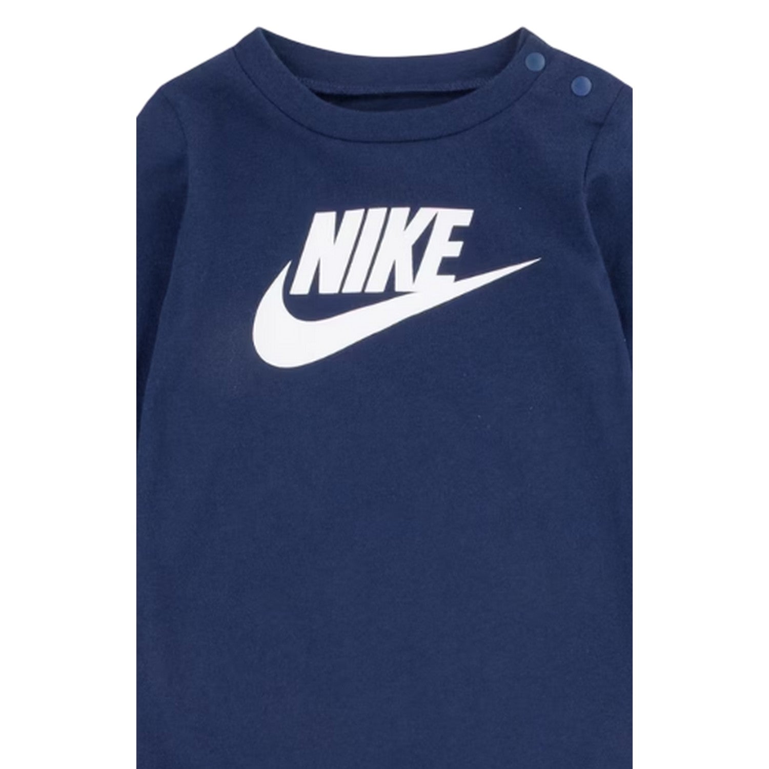 Navy - Back - Nike Baby Logo Crew Neck Romper