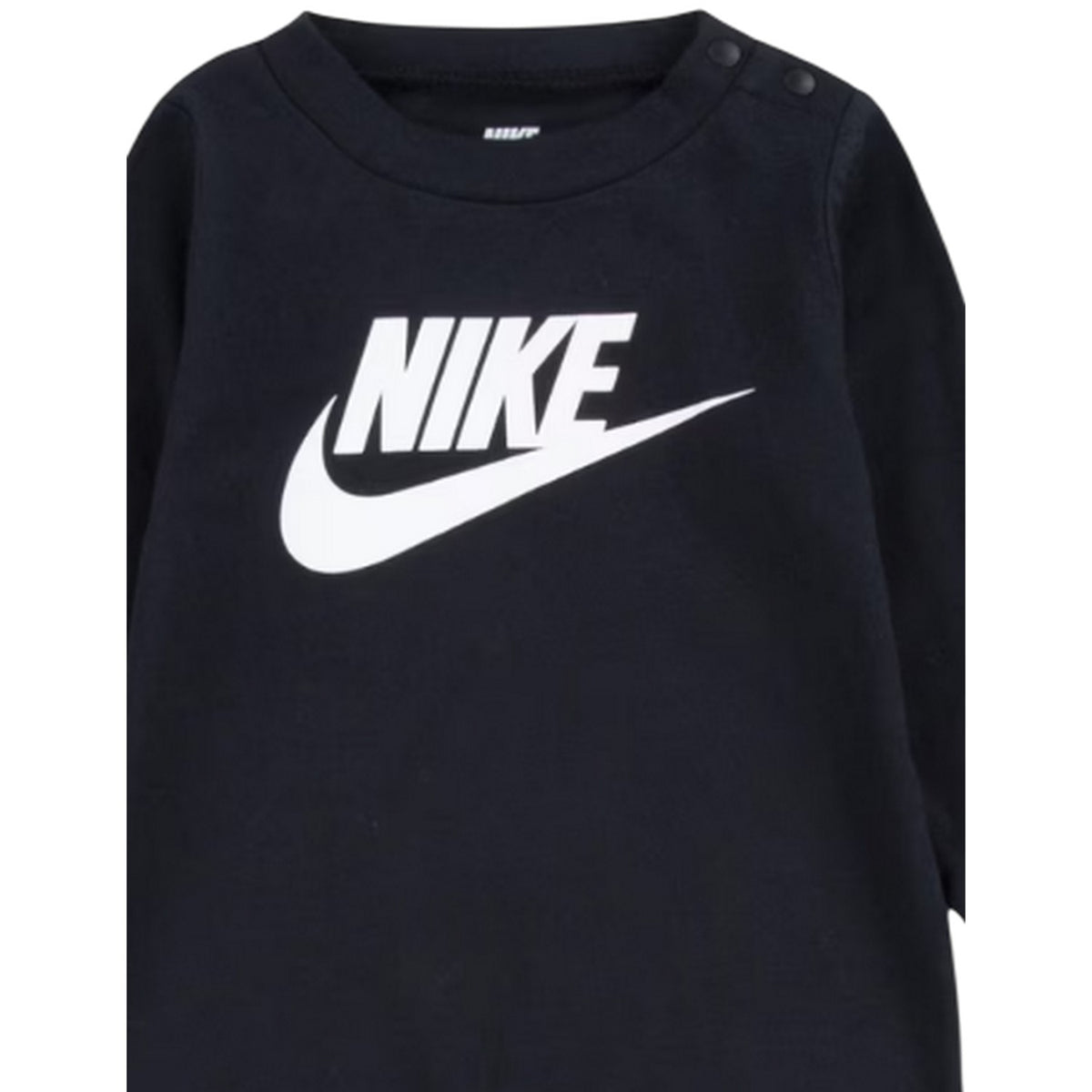 Black - Back - Nike Baby Logo Crew Neck Romper