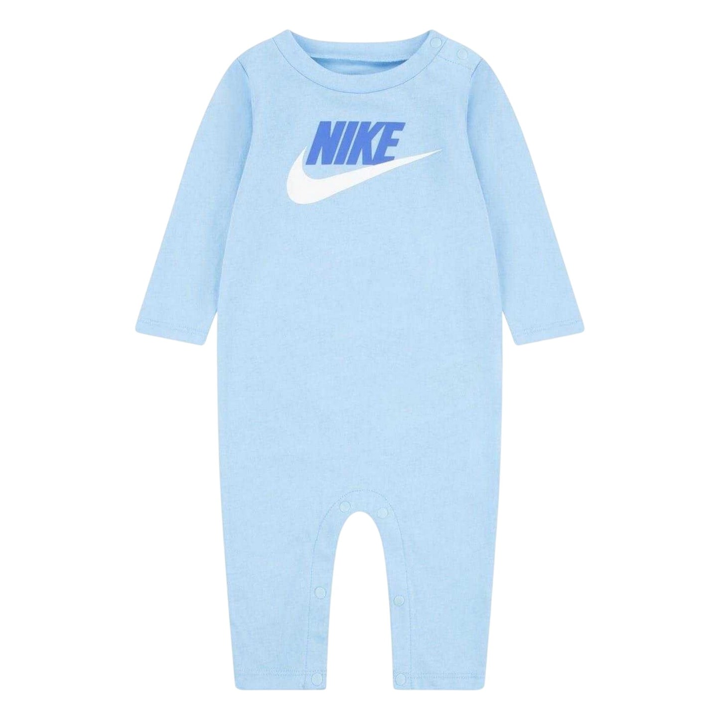 Blue - Front - Nike Baby Logo Crew Neck Romper
