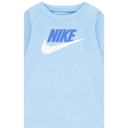 Blue - Back - Nike Baby Logo Crew Neck Romper