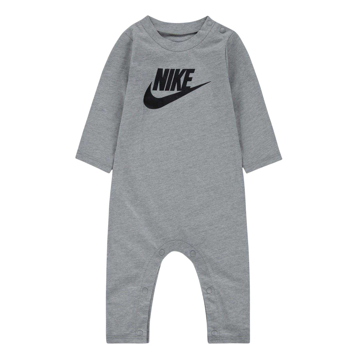 Grey Heather Marl - Front - Nike Baby Logo Crew Neck Romper