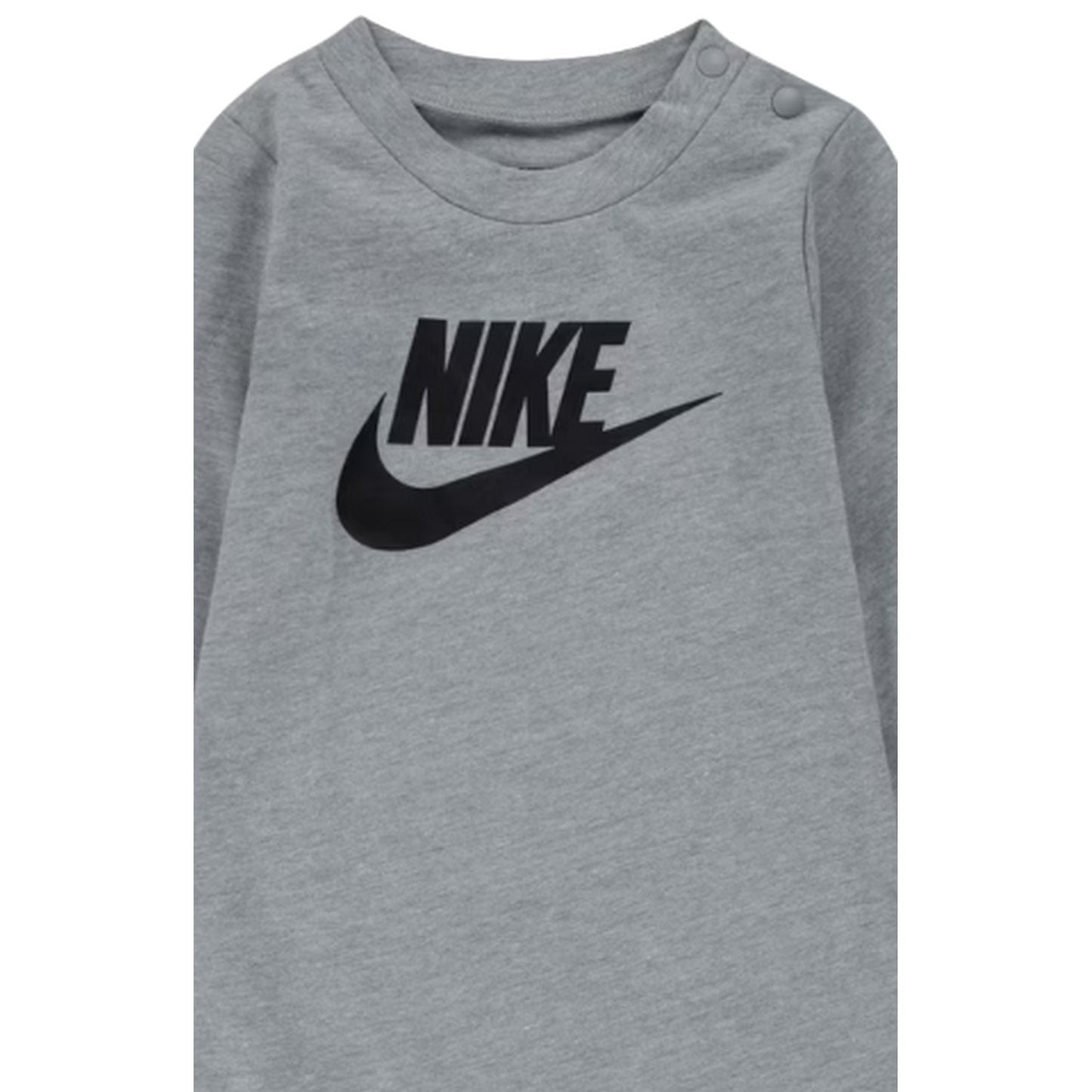 Grey Heather Marl - Back - Nike Baby Logo Crew Neck Romper