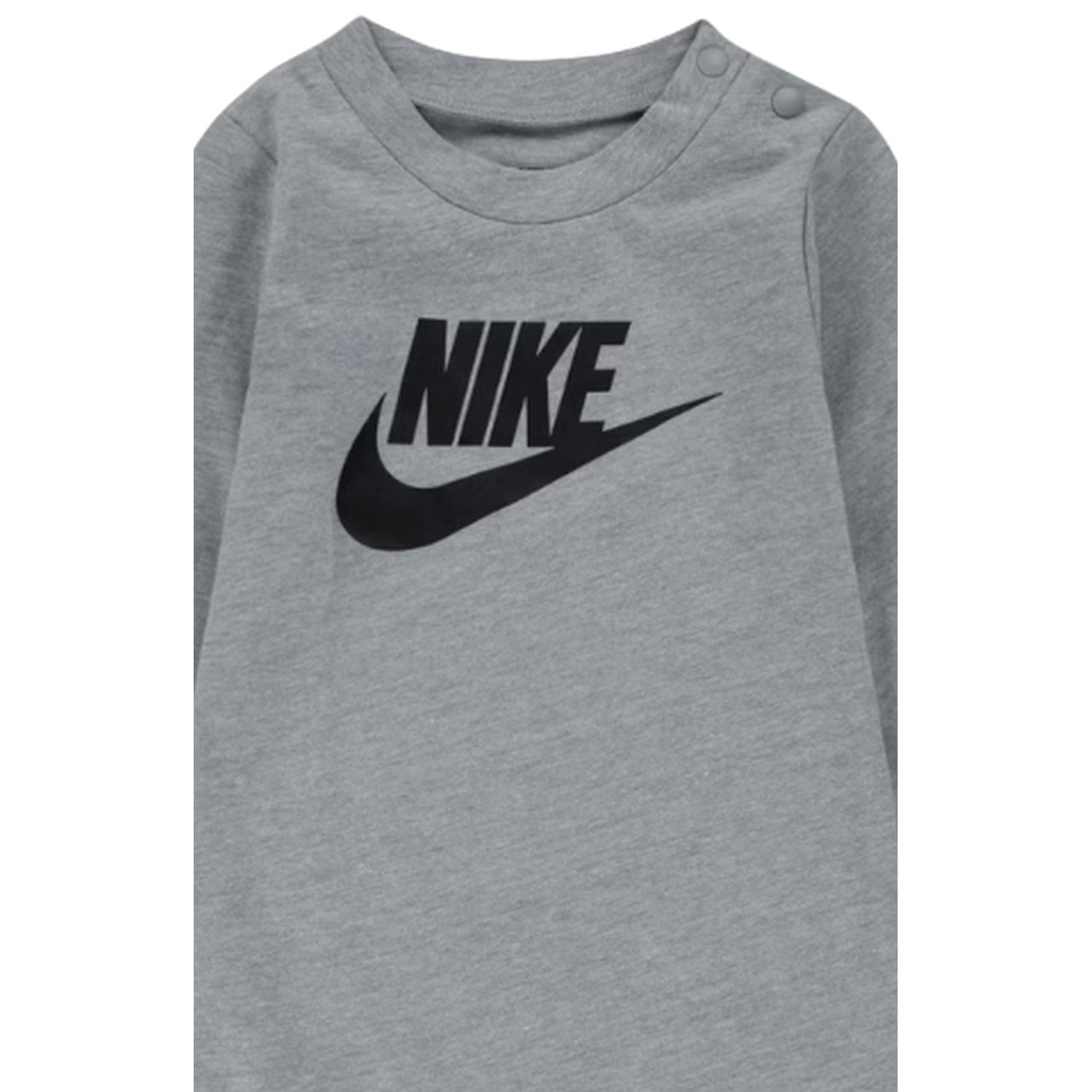Grey Heather Marl - Back - Nike Baby Logo Crew Neck Romper