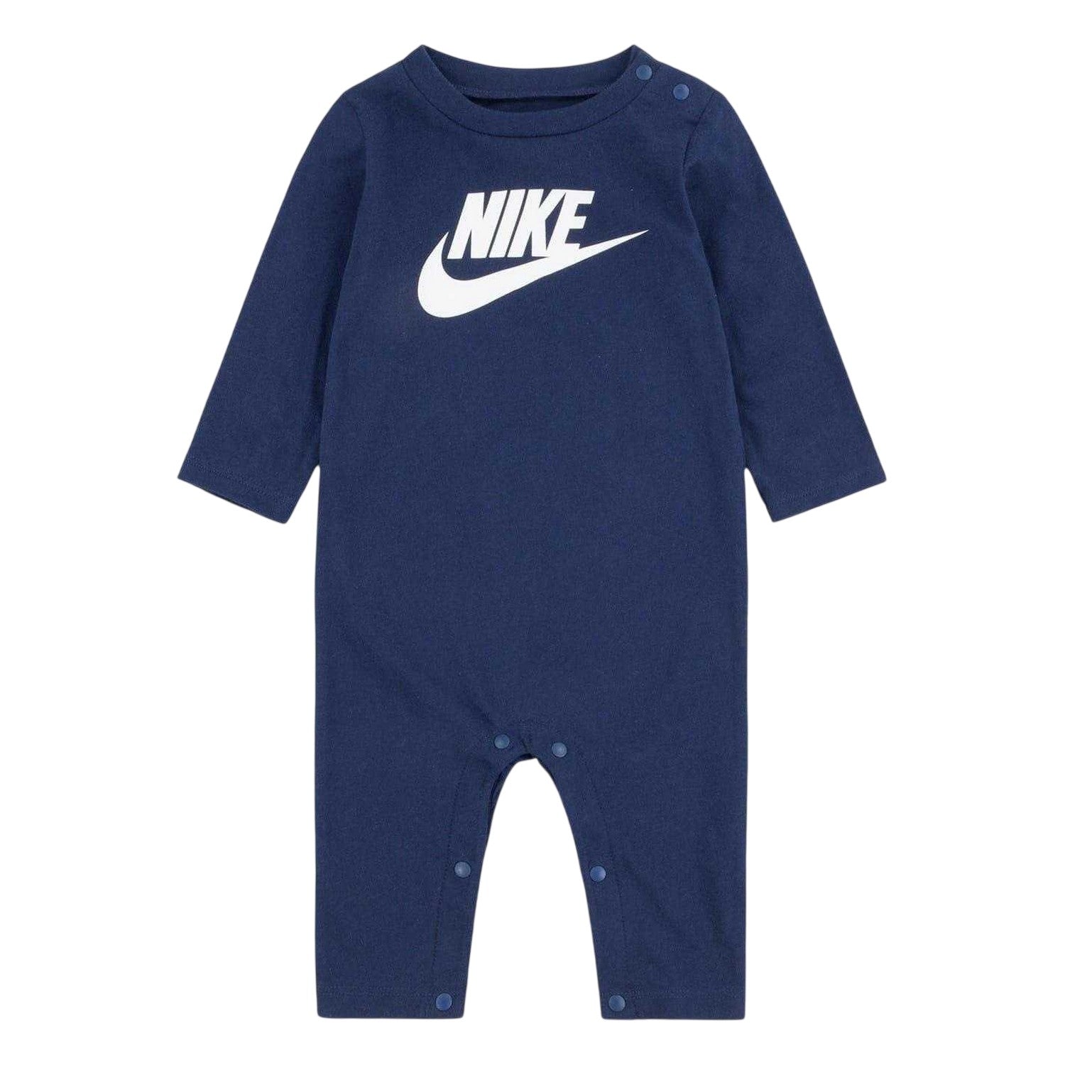 Navy - Front - Nike Baby Logo Crew Neck Romper