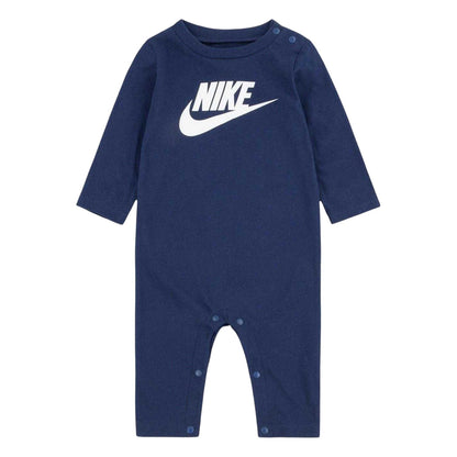 Navy - Front - Nike Baby Logo Crew Neck Romper