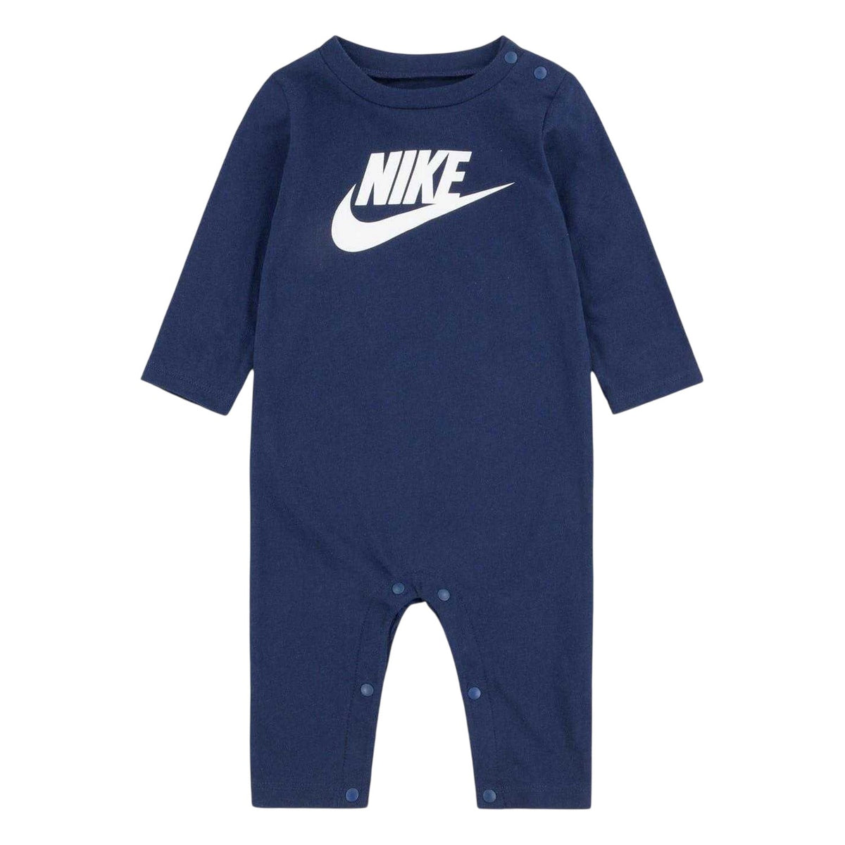 Navy - Front - Nike Baby Logo Crew Neck Romper