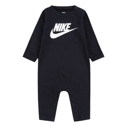 Black - Front - Nike Baby Logo Crew Neck Romper