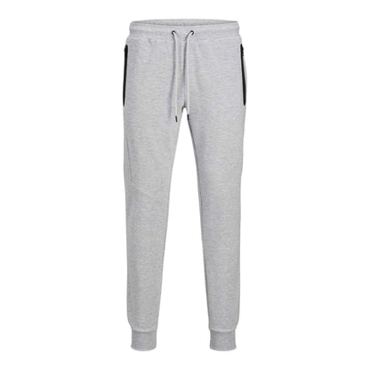 Light Grey Melange - Front - Jack And Jones Mens Slim Joggers