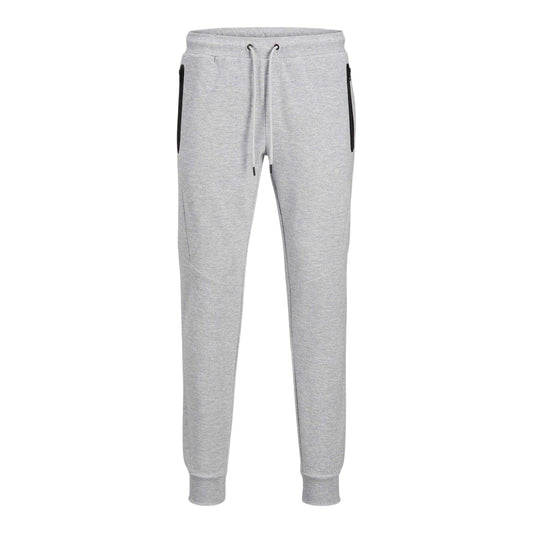 Light Grey Melange - Front - Jack And Jones Mens Slim Joggers