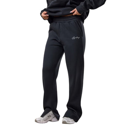 Midnight Blue - Side - Gym King Womens-Ladies Straight Joggers
