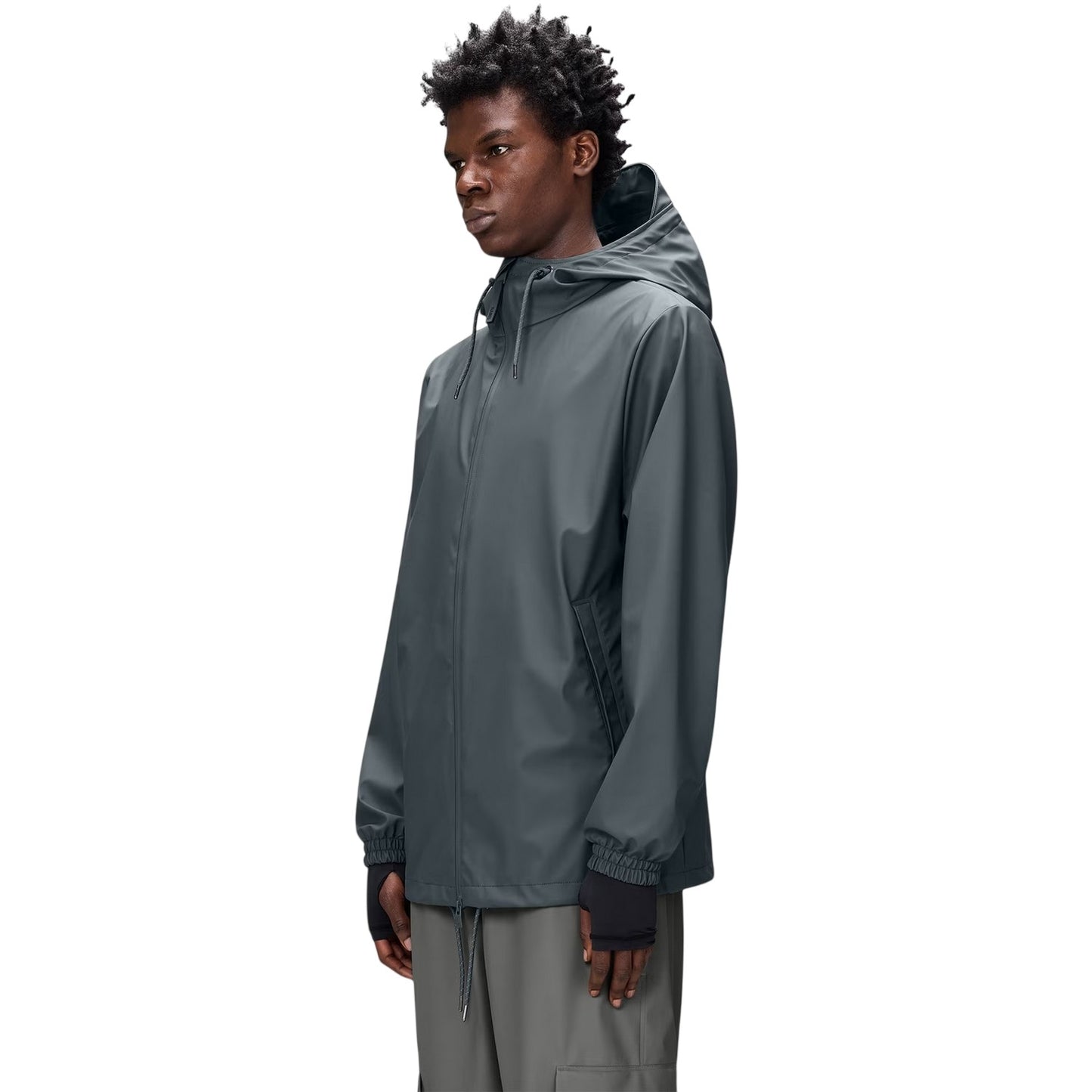 Lagoon Blue - Side - Rains Mens Storm Breaker Raincoat