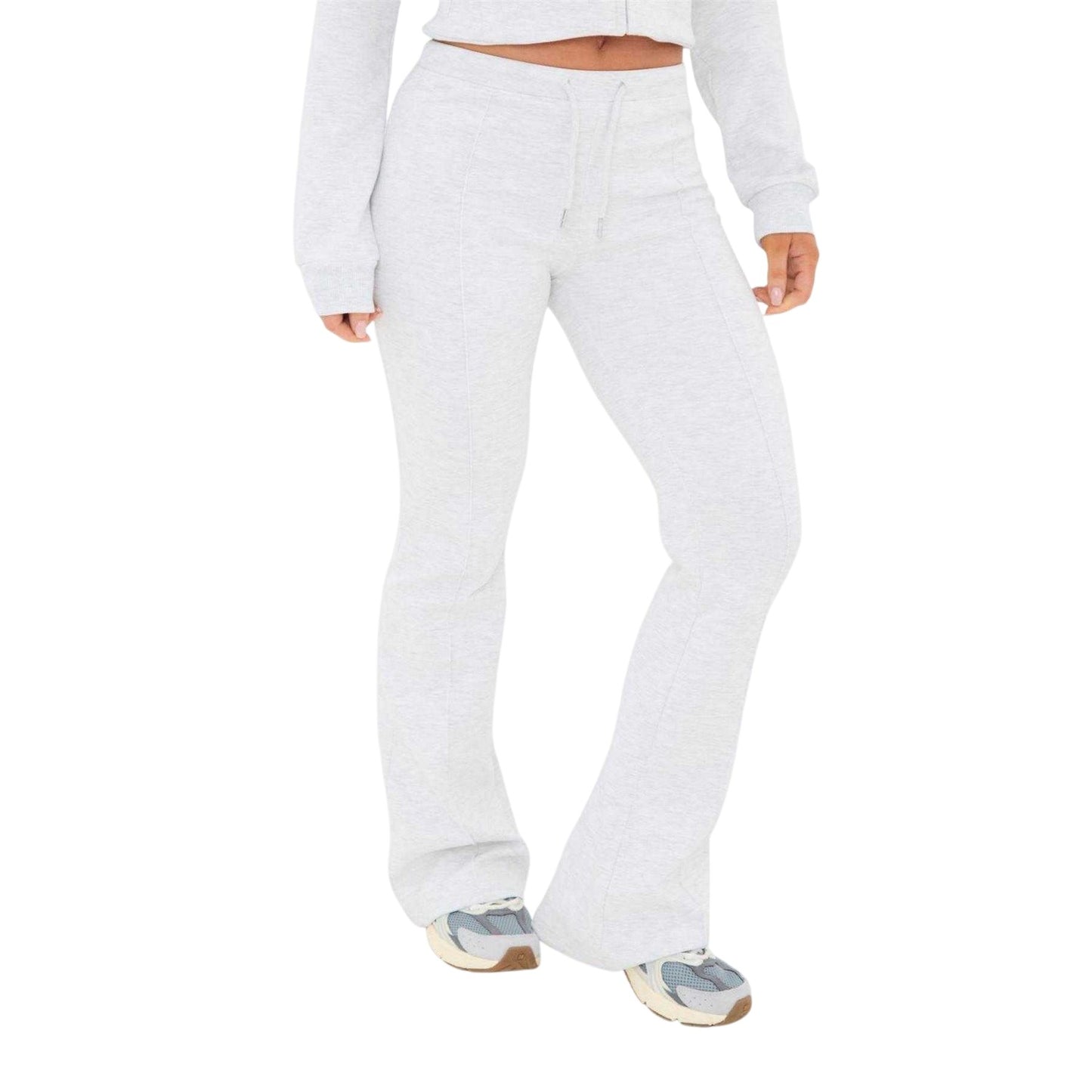 Grey - Side - I Saw It First Womens-Ladies Logo Flared Jogging Bottoms