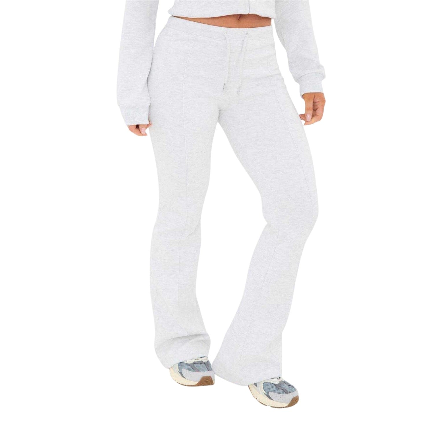 Grey - Side - I Saw It First Womens-Ladies Logo Flared Jogging Bottoms
