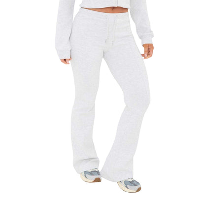 Grey - Side - I Saw It First Womens-Ladies Logo Flared Jogging Bottoms