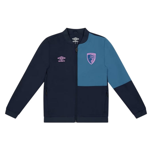 Navy-Light Blue - Front - Umbro Childrens-Kids Presentation AFC Bournemouth Jacket