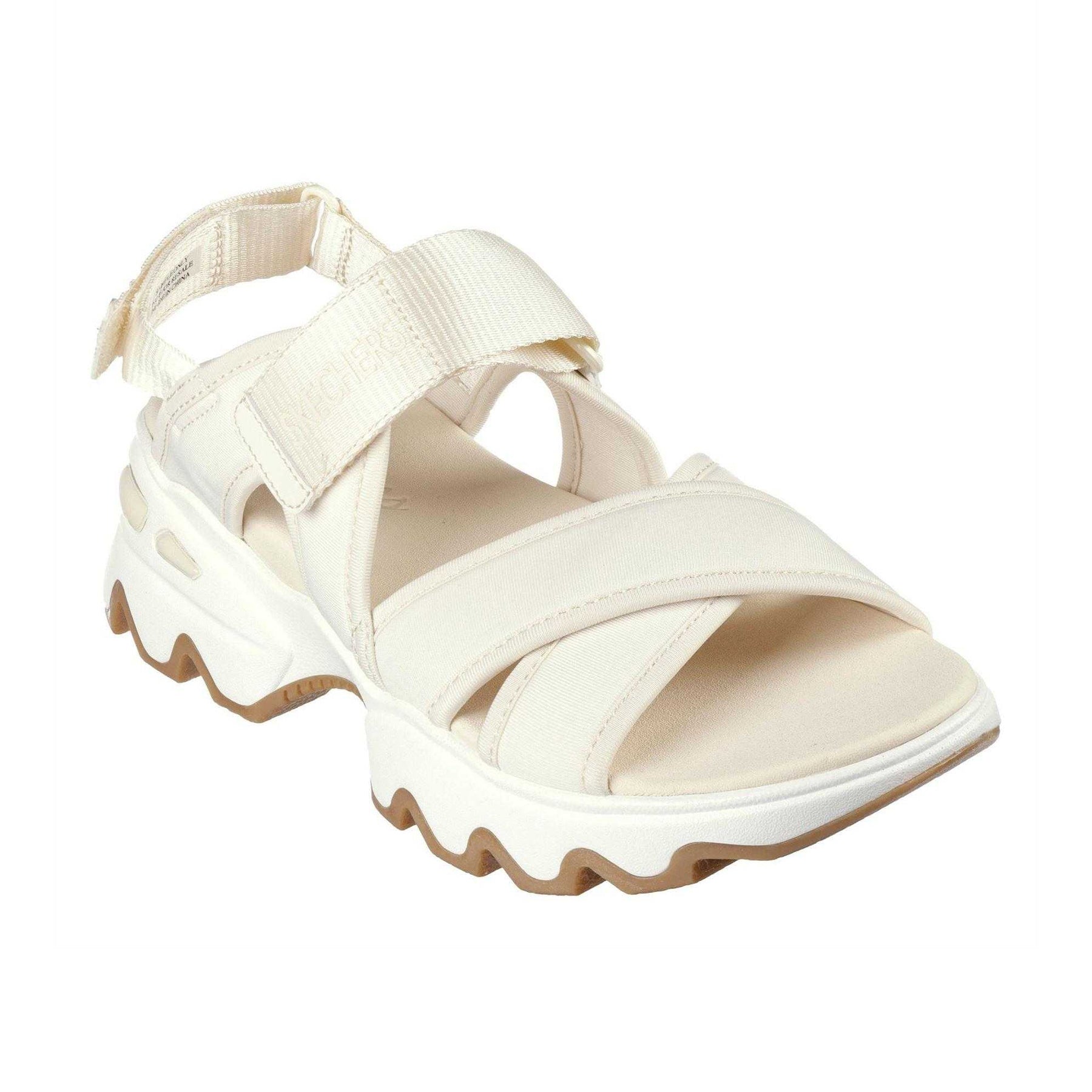 Off White - Lifestyle - Skechers Womens-Ladies Textile Sports Sandals