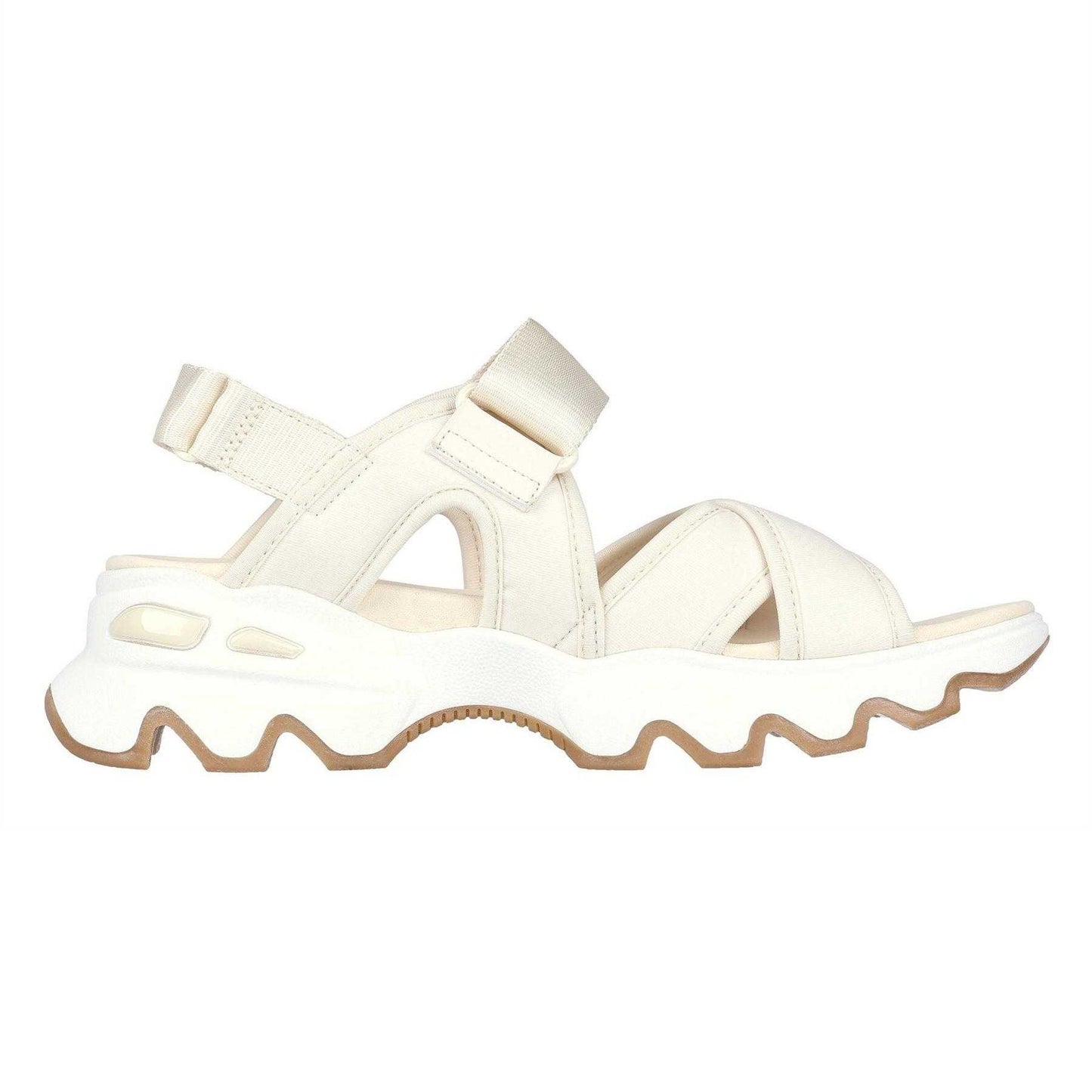 Off White - Front - Skechers Womens-Ladies Textile Sports Sandals