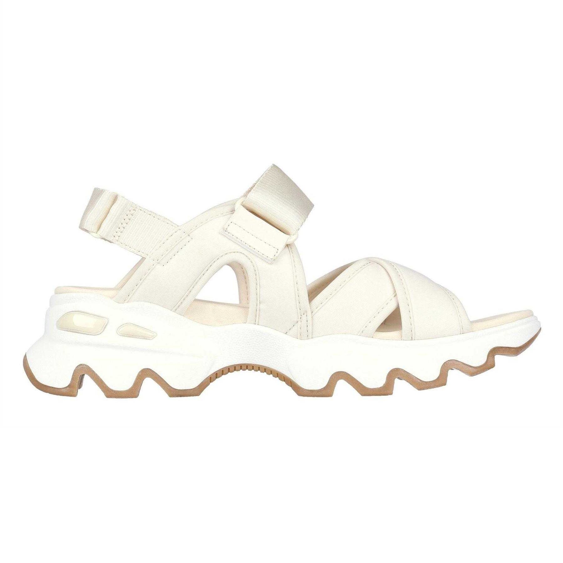Off White - Front - Skechers Womens-Ladies Textile Sports Sandals