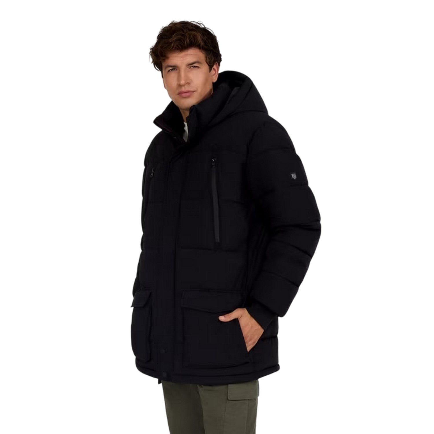 Black - Side - Minoti Mens Padded Parka