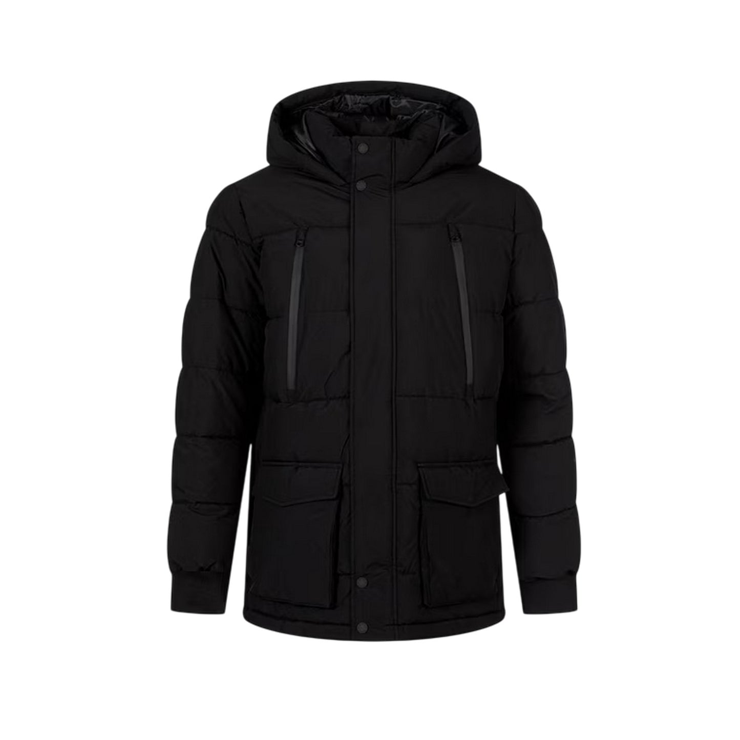 Black - Front - Minoti Mens Padded Parka