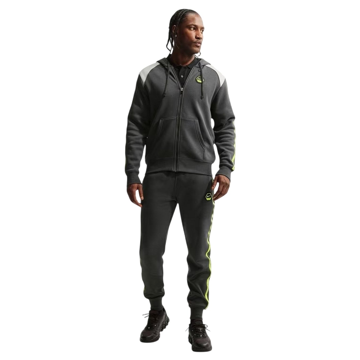 Grey - Front - Nike Mens Fleece Joggers