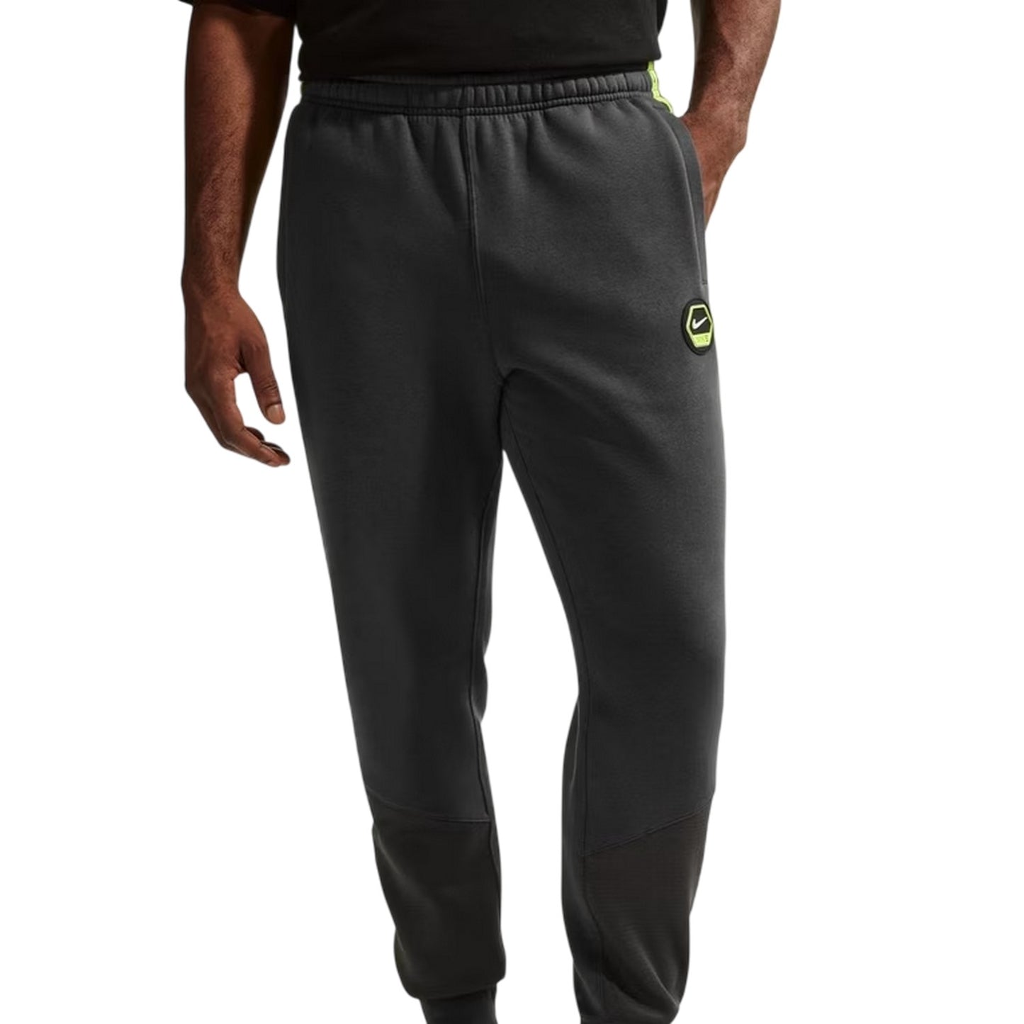 Grey - Side - Nike Mens Fleece Joggers