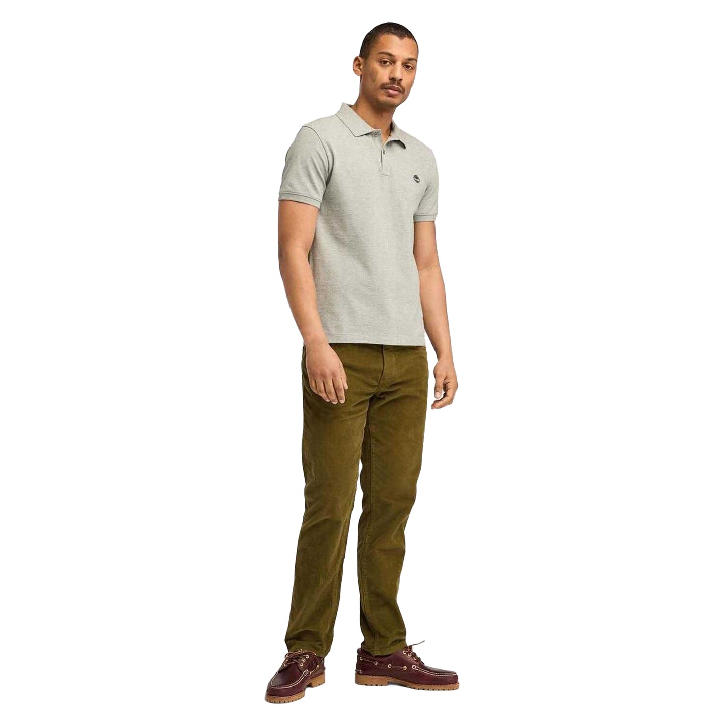 Grey - Lifestyle - Timberland Mens Oyster River Logo Short-Sleeved Polo Shirt