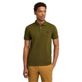 Olive - Side - Timberland Mens Oyster River Logo Short-Sleeved Polo Shirt