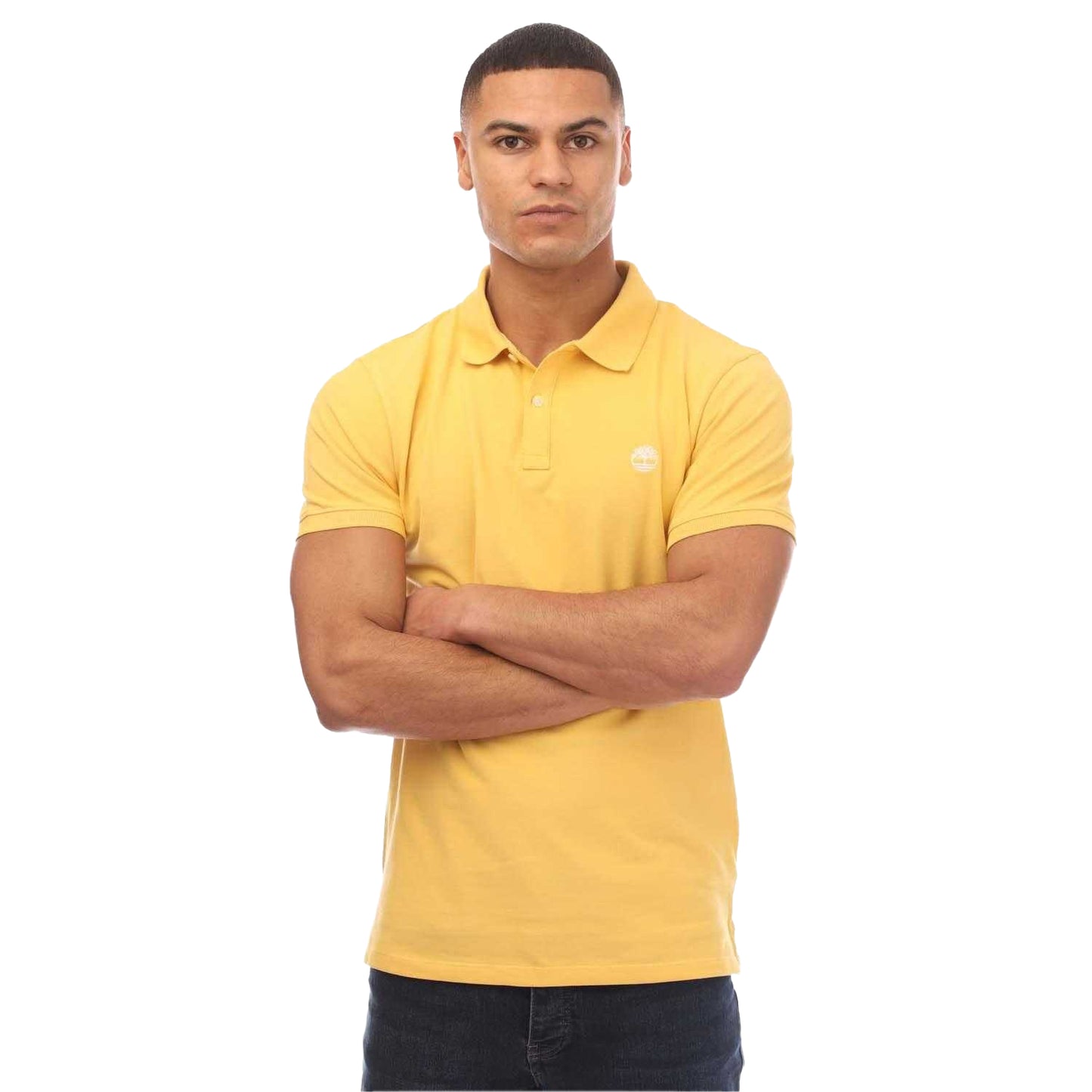 Yellow - Front - Timberland Mens Oyster River Logo Short-Sleeved Polo Shirt