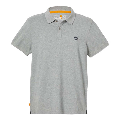 Grey - Front - Timberland Mens Oyster River Logo Short-Sleeved Polo Shirt