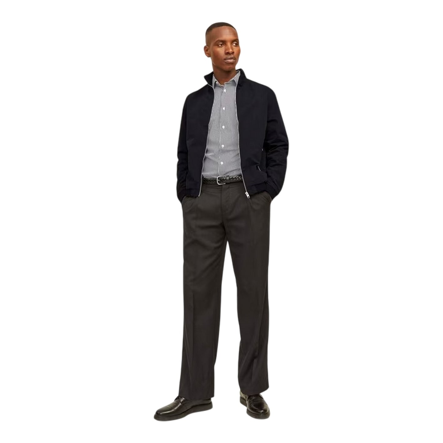 Black - Pack Shot - Jack And Jones Mens Rush Regular Harrington Jacket