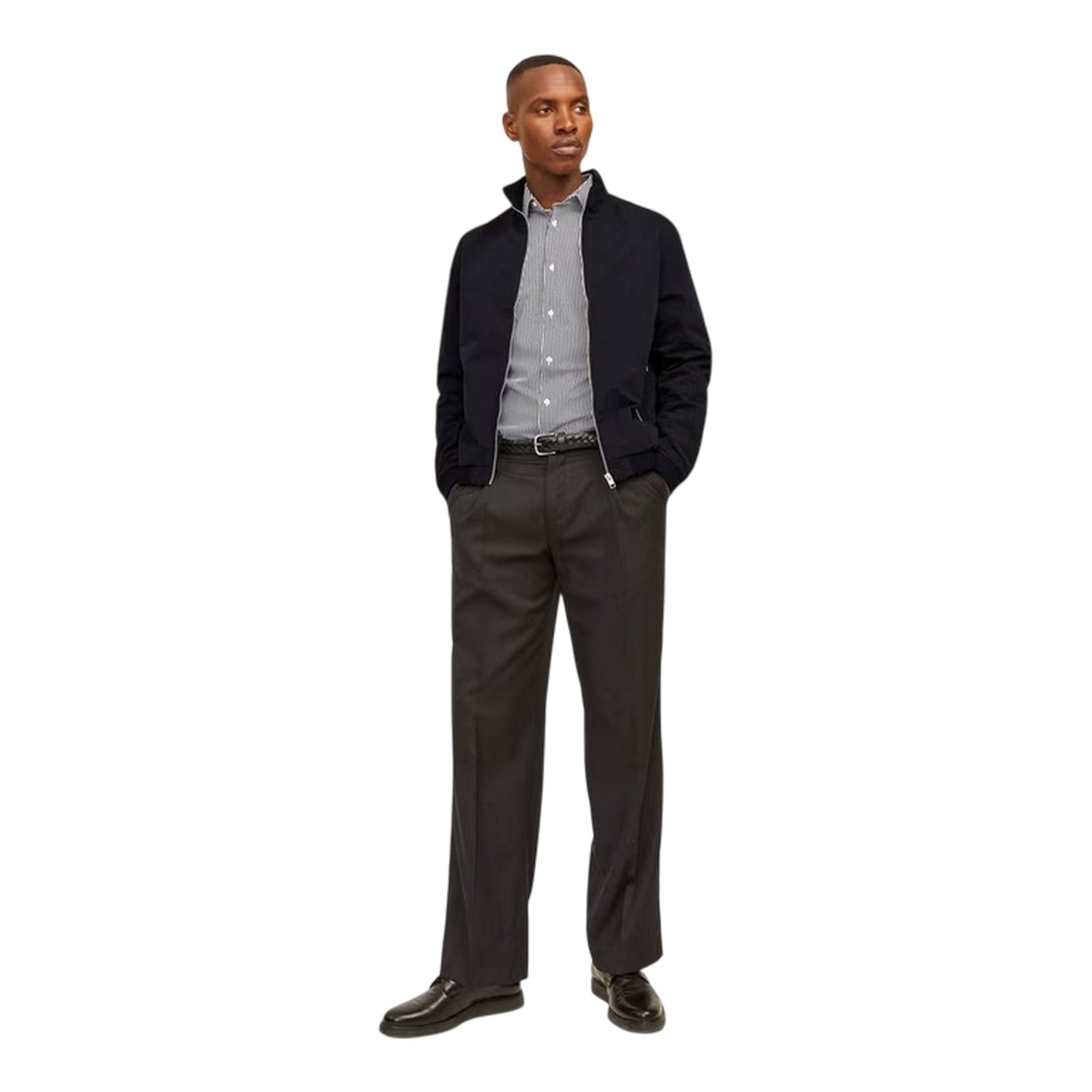 Black - Pack Shot - Jack And Jones Mens Rush Regular Harrington Jacket