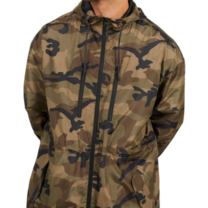 Khaki Brown - Side - Brave Soul Mens Camouflage Lightweight Parka
