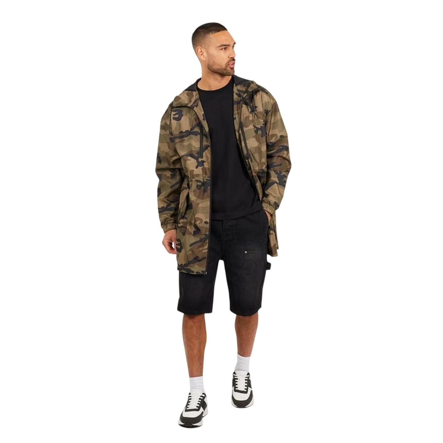 Khaki Brown - Lifestyle - Brave Soul Mens Camouflage Lightweight Parka