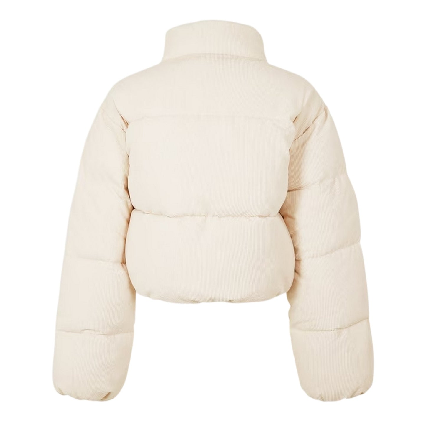 Cream - Back - Jack Wills Womens-Ladies Insulated Cropped Relaxed Fit Puffer Jacket