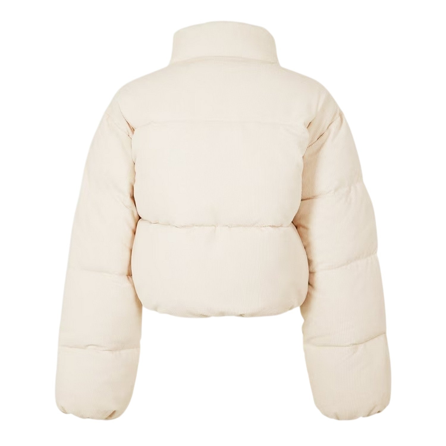 Cream - Back - Jack Wills Womens-Ladies Insulated Cropped Relaxed Fit Puffer Jacket