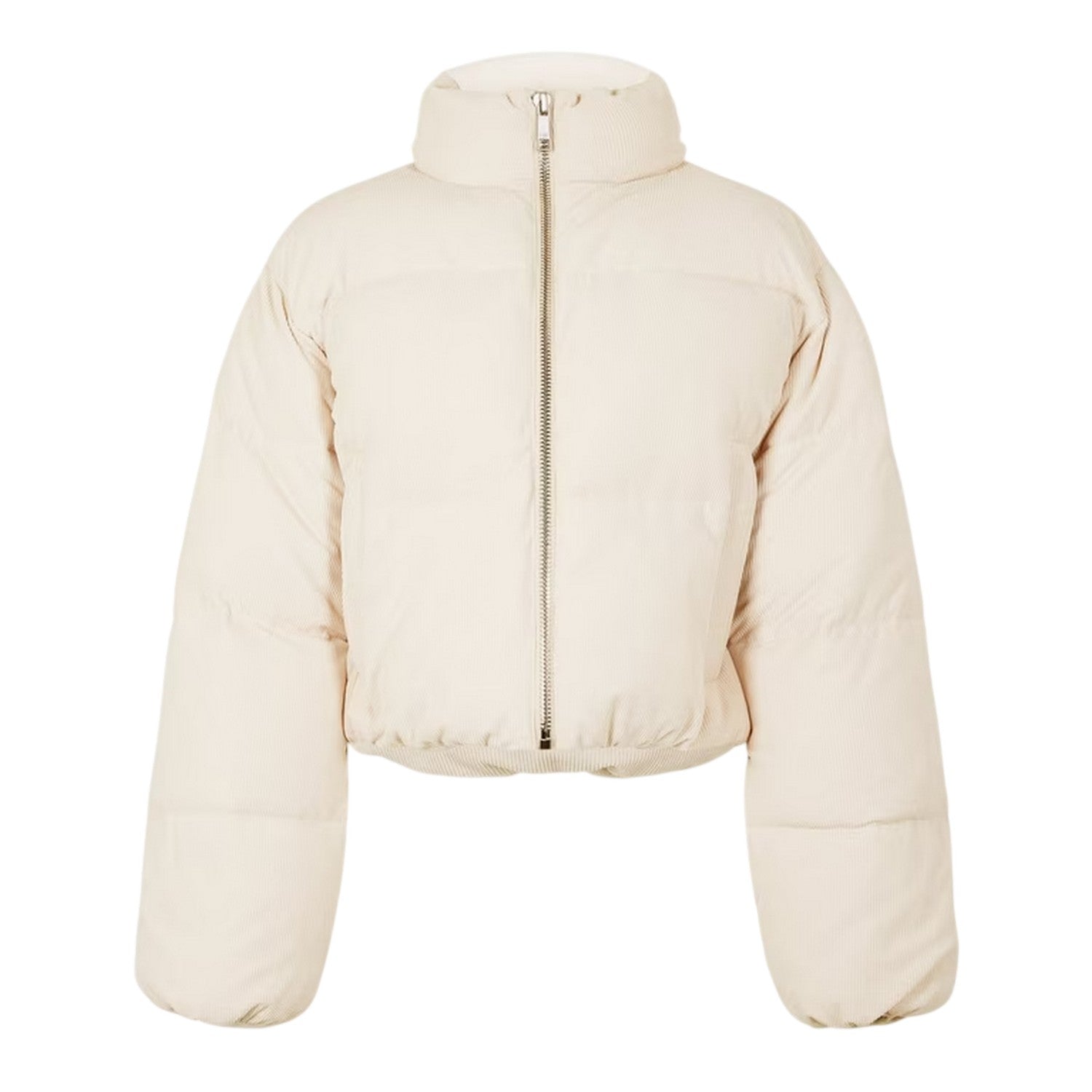 Cream - Front - Jack Wills Womens-Ladies Insulated Cropped Relaxed Fit Puffer Jacket