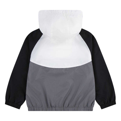 Black-White-Grey - Back - Nike Childrens-Kids Chevron Windbreaker