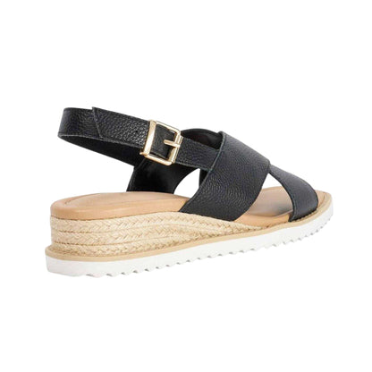 Black - Back - Dune London Womens-Ladies Lemesos Leather Flat Sandals