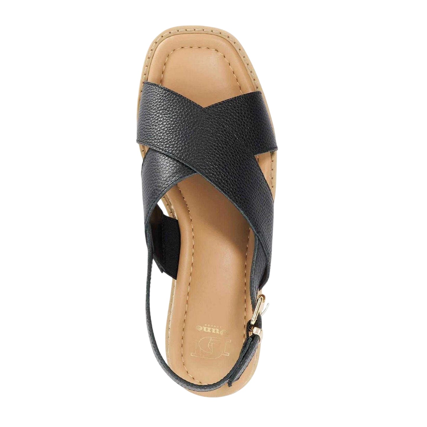 Black - Side - Dune London Womens-Ladies Lemesos Leather Flat Sandals
