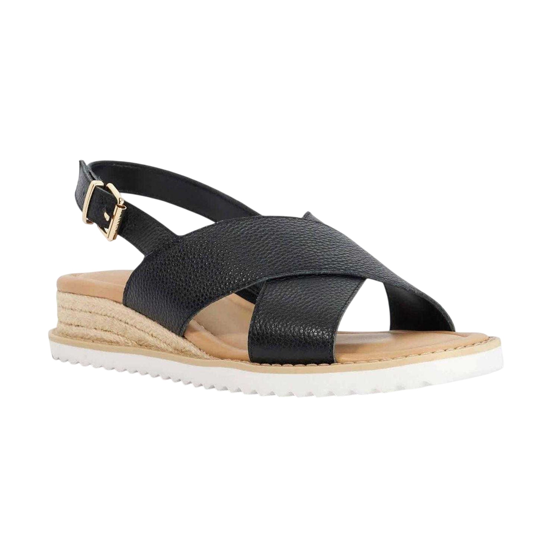 Black - Lifestyle - Dune London Womens-Ladies Lemesos Leather Flat Sandals