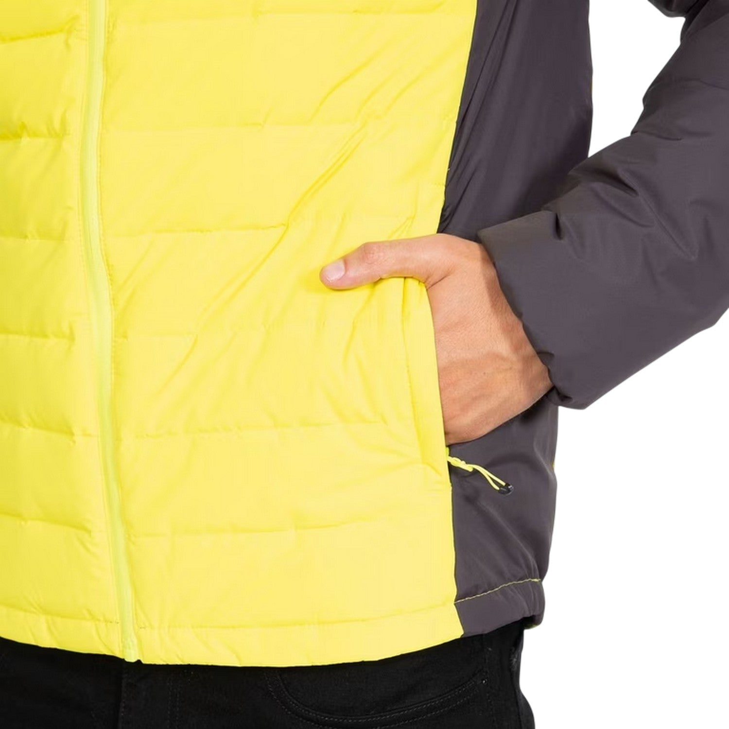 Limeade Yellow - Side - DLX Mens Benko Colour Block Down Jacket