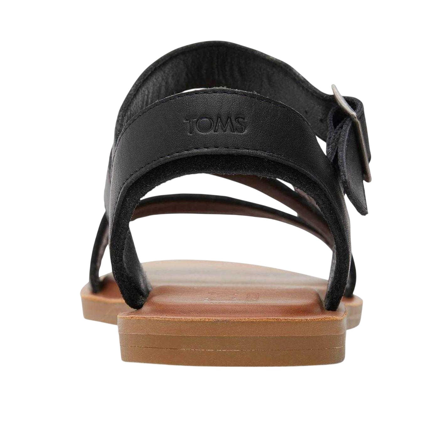 Black - Back - Toms Womens-Ladies Sloane Strappy Leather Gladiator Sandals