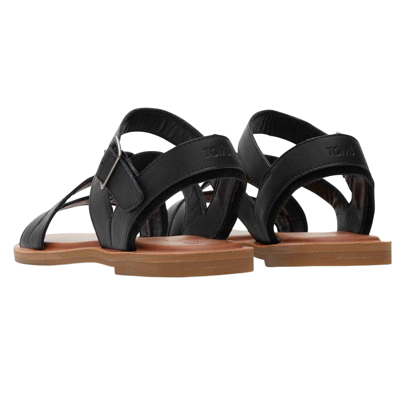 Black - Lifestyle - Toms Womens-Ladies Sloane Strappy Leather Gladiator Sandals