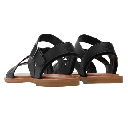 Black - Lifestyle - Toms Womens-Ladies Sloane Strappy Leather Gladiator Sandals