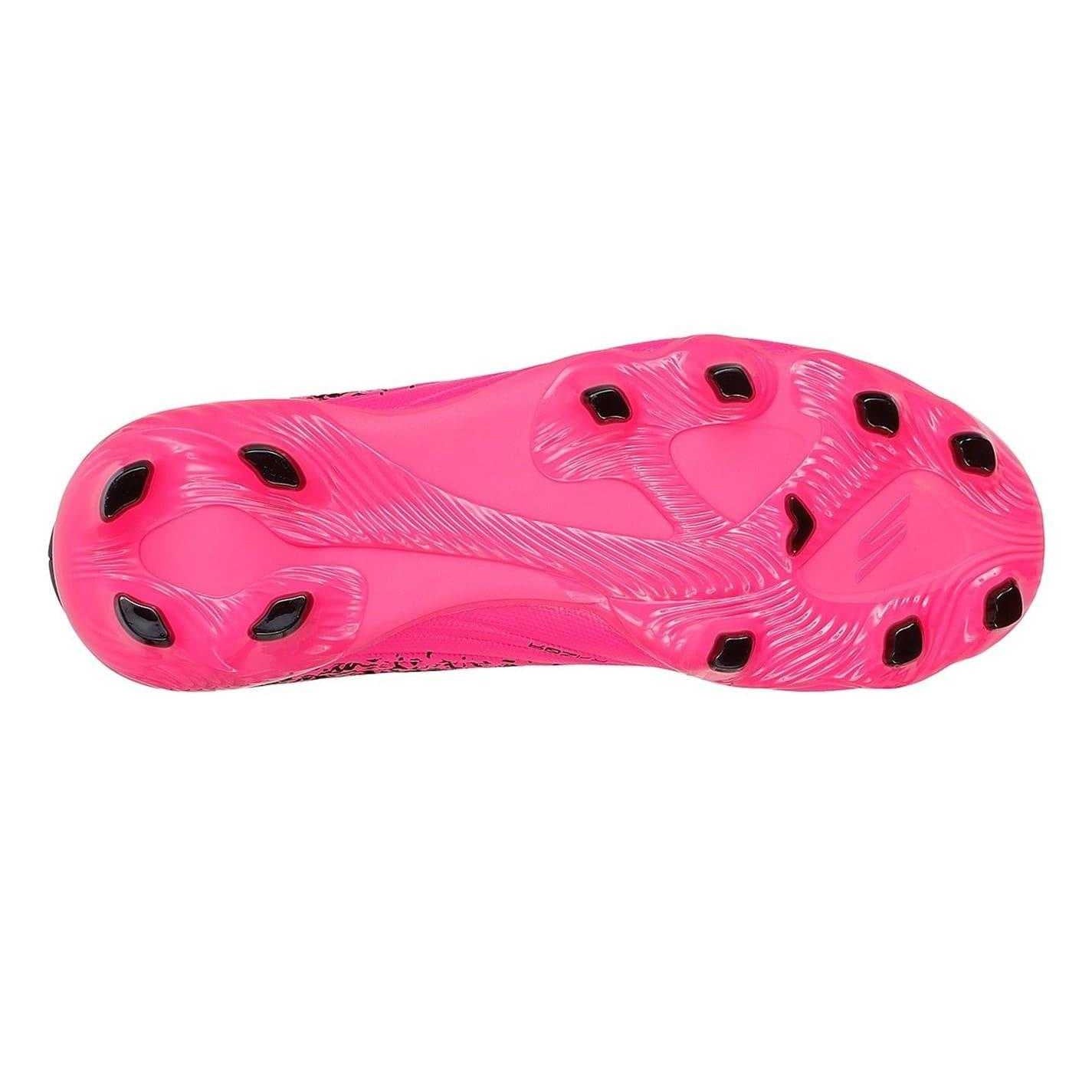 Black-Pink - Back - Skechers Childrens-Kids Graphic Print Firm Ground Rugby Boots