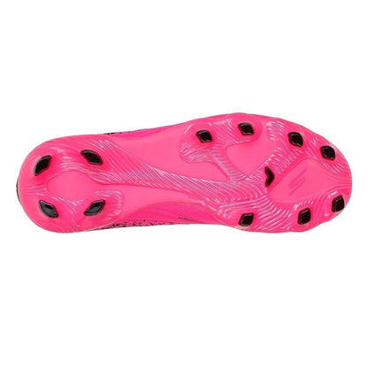 Black-Pink - Back - Skechers Childrens-Kids Graphic Print Firm Ground Rugby Boots